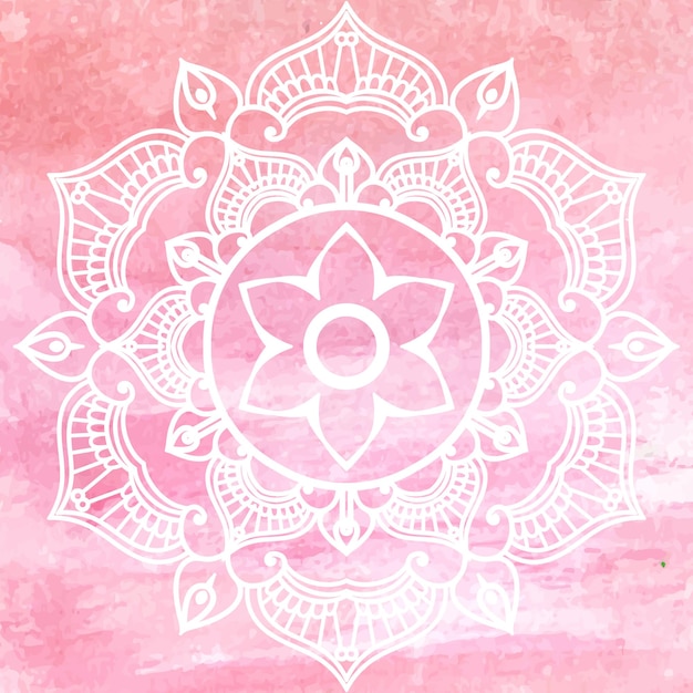 pink  watercolor mandala decoration background