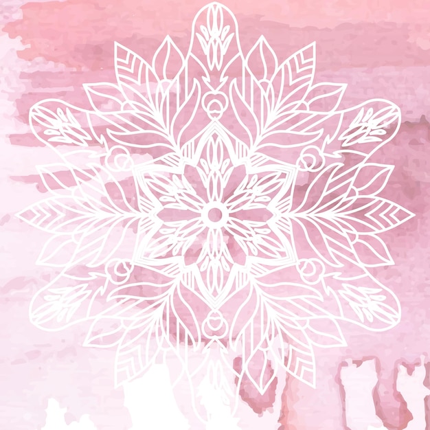 pink  watercolor mandala decoration background