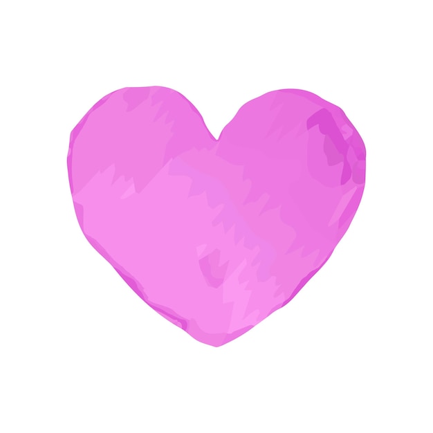 Pink Watercolor Style Heart Icon Illustration Vector