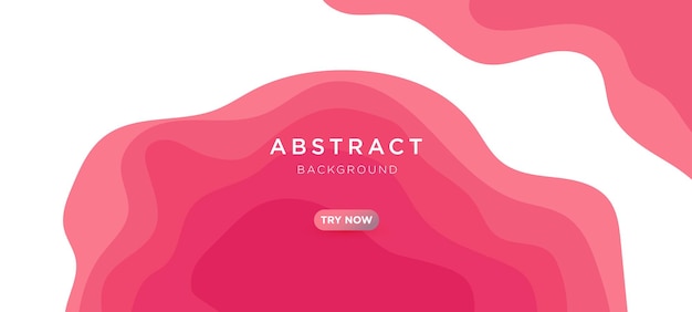 Pink and white abstract wave papercut background design