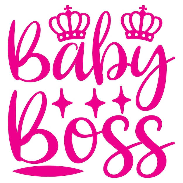 Pink and white baby boss wall art for a baby girl