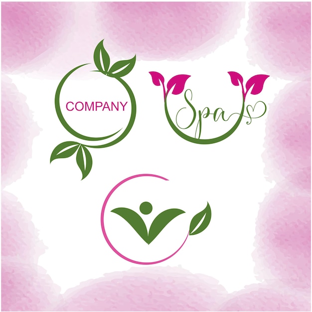 A pink and white background with the words company and spas.