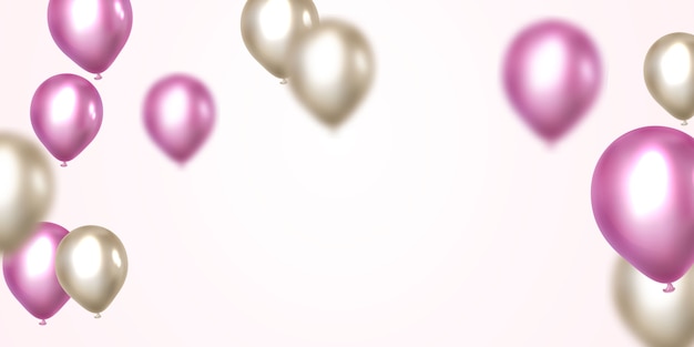 Pink and white balloons for party