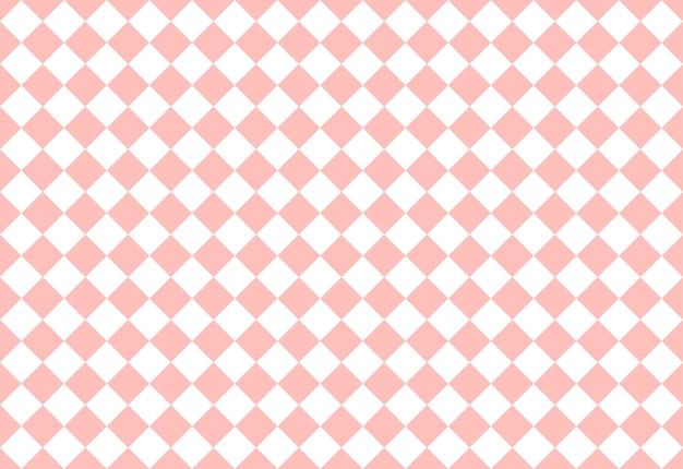 Pink and white Checkered diamond background seamless pattern Vector illustration