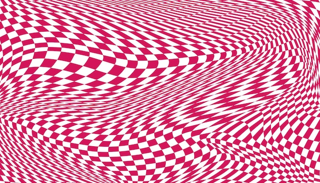 Pink and white distorted checkered background