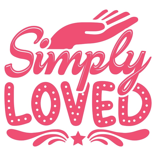 A pink and white logo that says simply loved