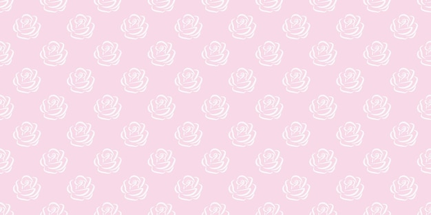 Pink and white rose seamless repeat pattern background