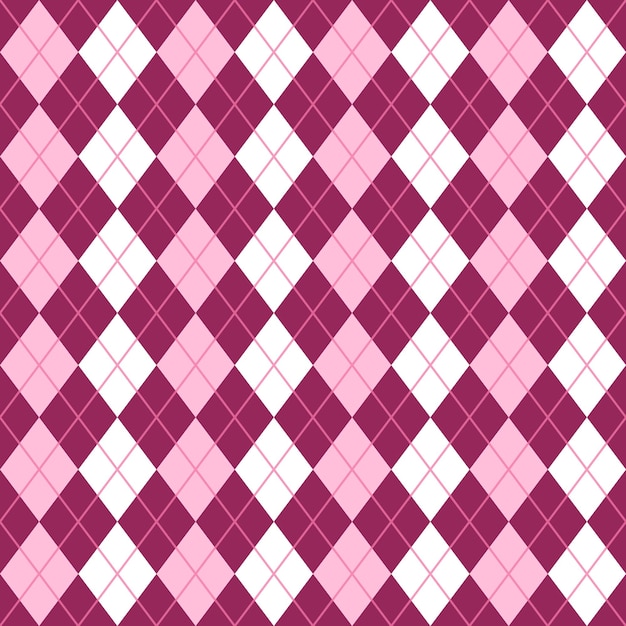 Pink White Seamless Argyle Pattern