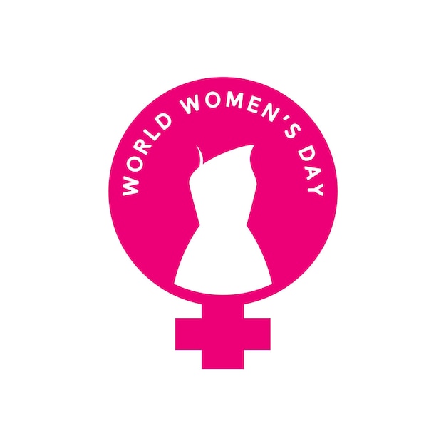 A pink and white sign that says world women's day