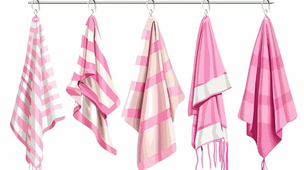 Vector a pink and white striped towel