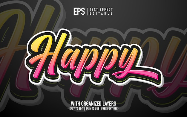 Pink and yellow gradient color text effect in graffiti style