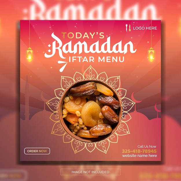 A pink and yellow menu for today's ramadan ramadan