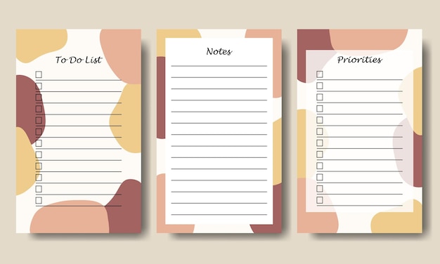 Pink Yellow Pastel Abstract Shape To Do List Notes Template Printable