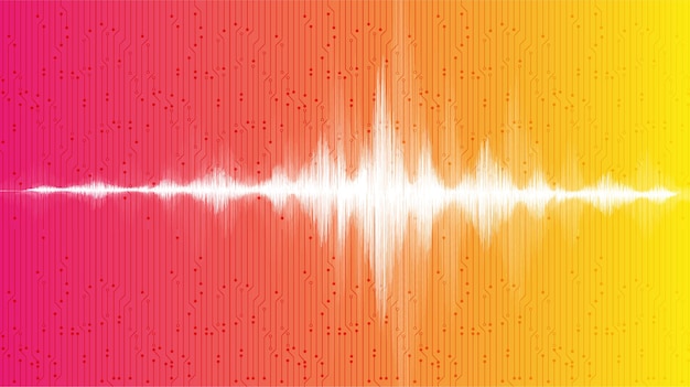 Pink and Yellow Sound Wave Background