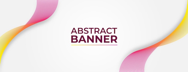 Pink and Yellow Wave Abstract Banner