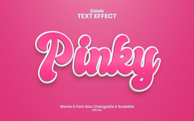 Pinky pink color 3d text effect