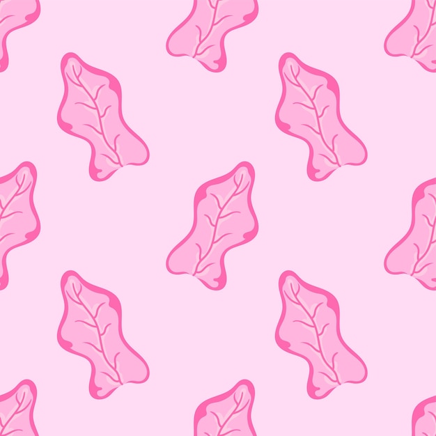 Pinky seamless pattern leaves. textile background mosaic design