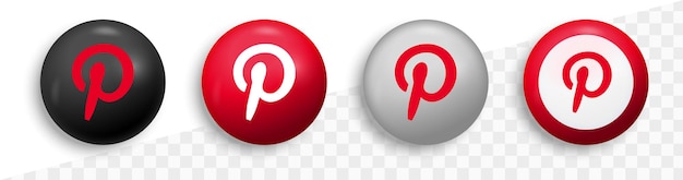 pinterest logo in round modern circle for social media icons