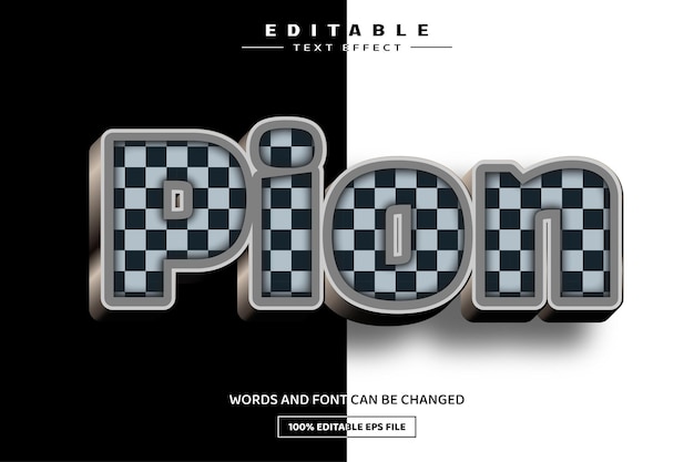 Pion 3D editable text effect template