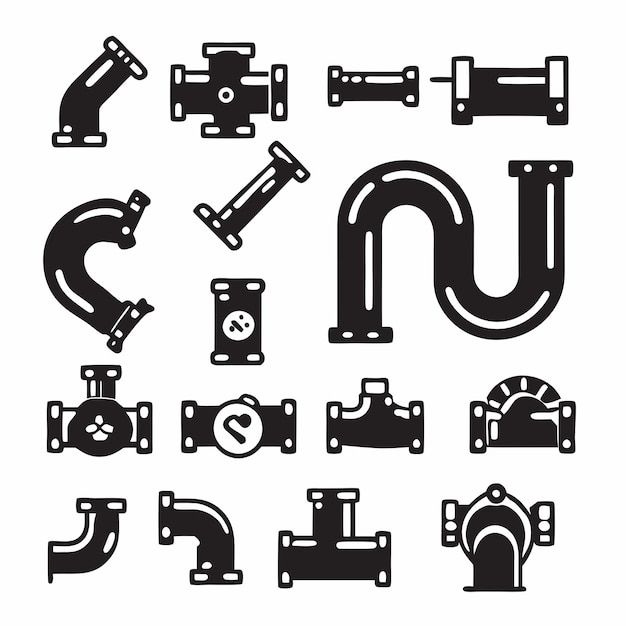 Vector pipe fittings elements set 8