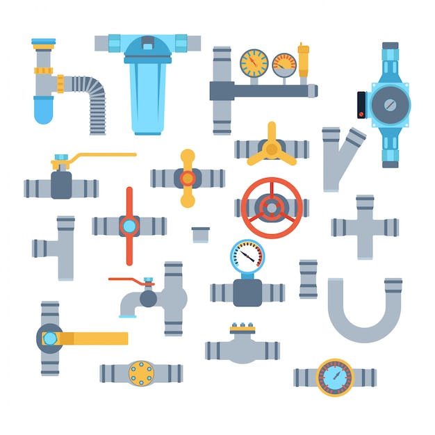 Pipes vector icons isolated.