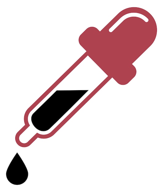 Pipette icon Black liquid in dropping tool