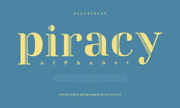 Piracy premium luxury elegant alphabet letters and numbers Elegant wedding typography classic serif