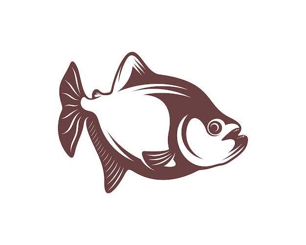 Piranha fish logo design vector Icon Symbol Template Illustration