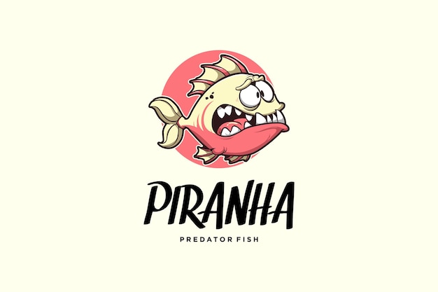 Vector piranha fish logo vector illustration template