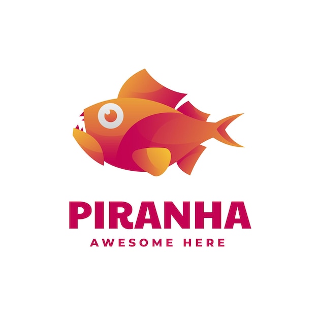 Piranha Gradient Colorful Style logo