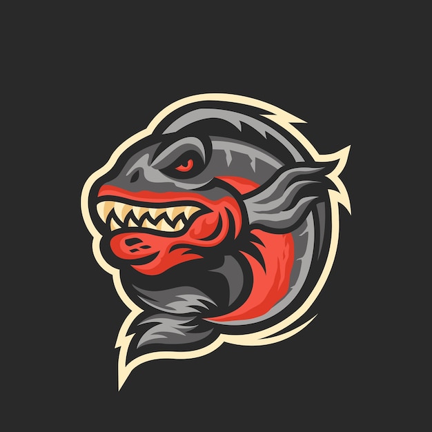 Vector piranha mascot logo design