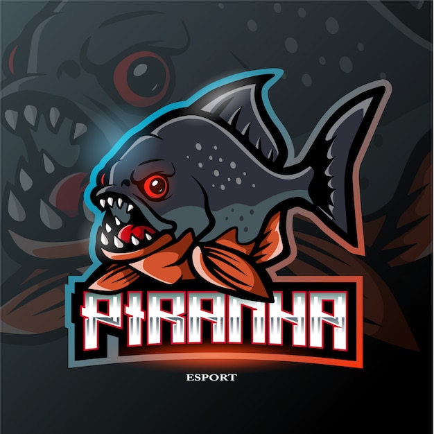 Piranha mascot logo