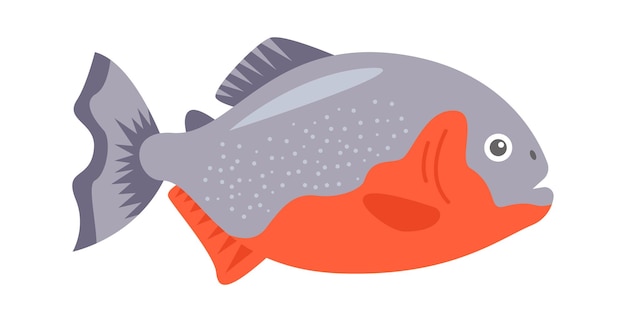 Piranha Sea Fish Vector illustration