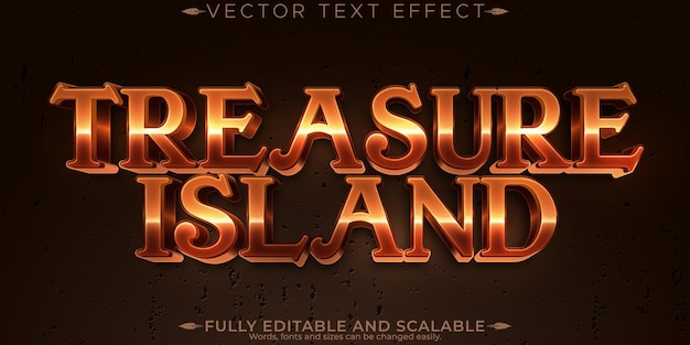 Pirate editable text effect editable treasure and gold text style