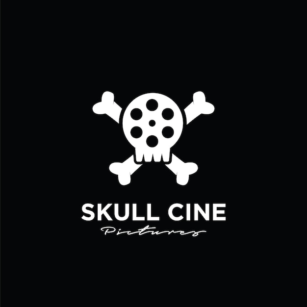 Pirate films Studio Movie Cinema Film Production logo design vector icon illustration