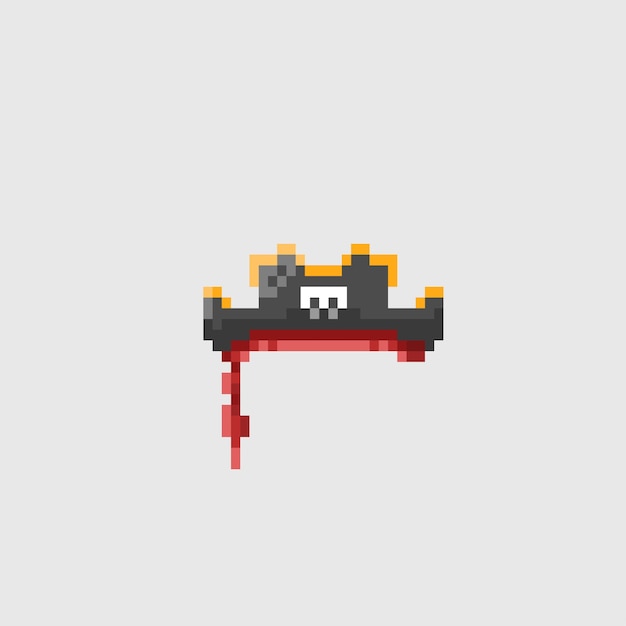 pirate hat in pixel art style