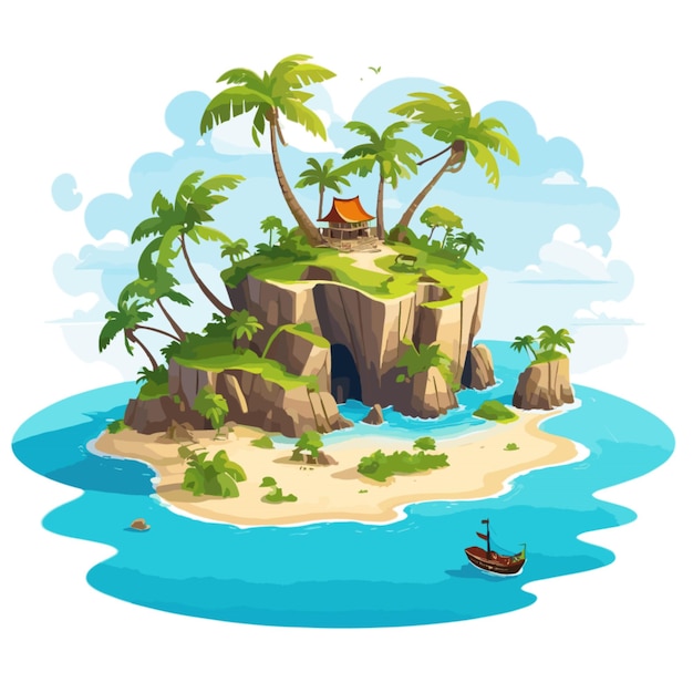 Pirate island vector