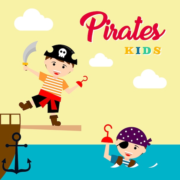  Pirate kid cartoon poster