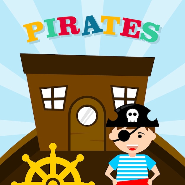  Pirate kid cartoon poster