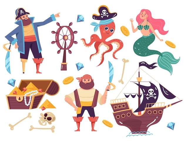 Pirate sailor advanture character concept illustration