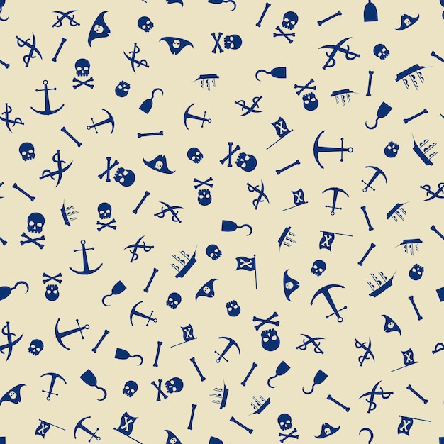 Vector pirate seamless pattern background