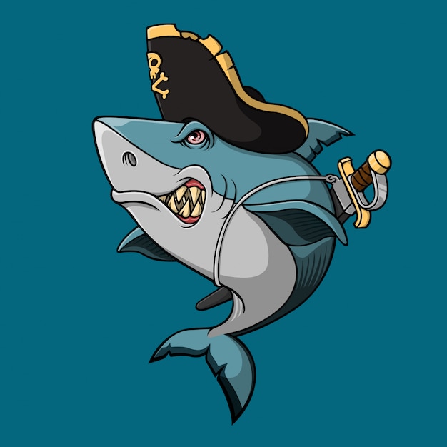 Pirate shark with sword