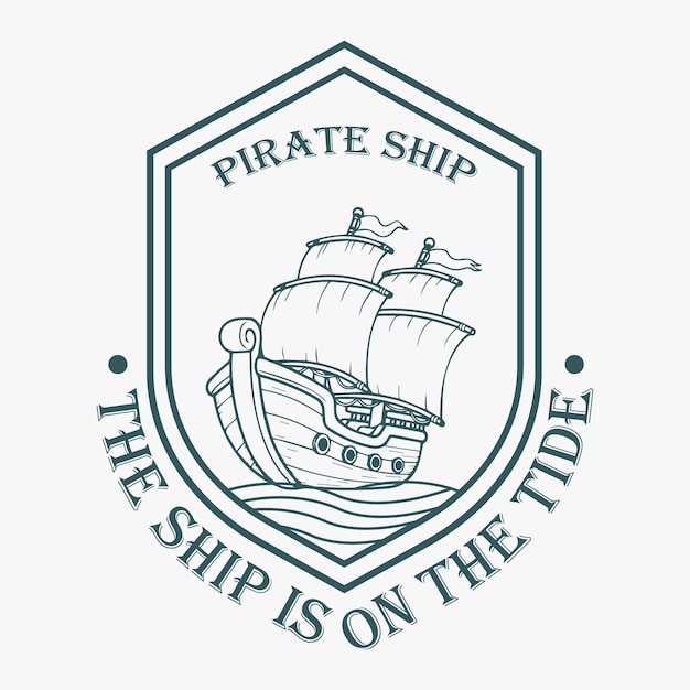 Pirate ship T shirt design