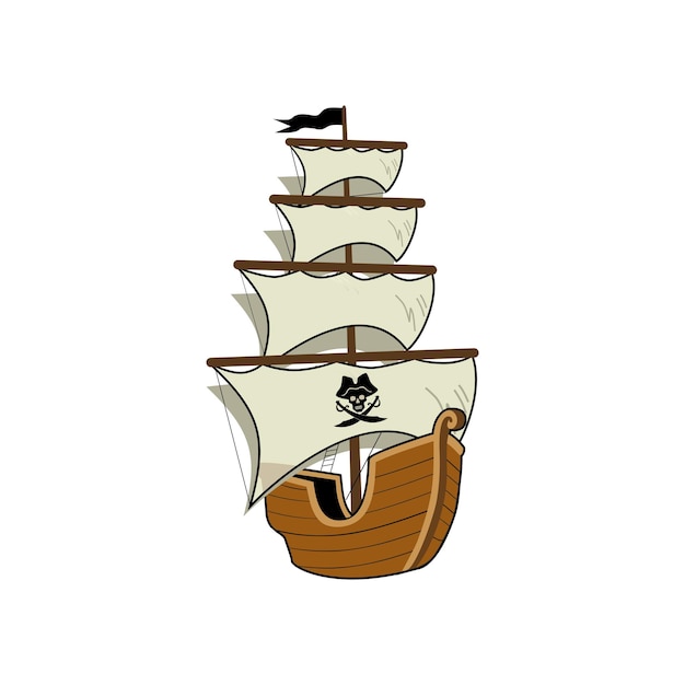 Pirate ship vector illustration