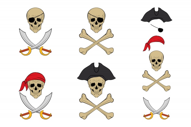 Pirate Skull set.   templates.