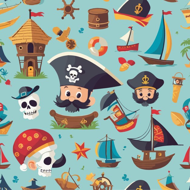 Pirate themed banner vector