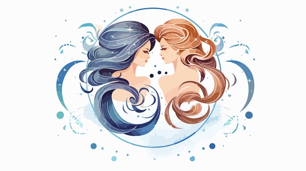 Vector pisces zodiac icon vector illustration