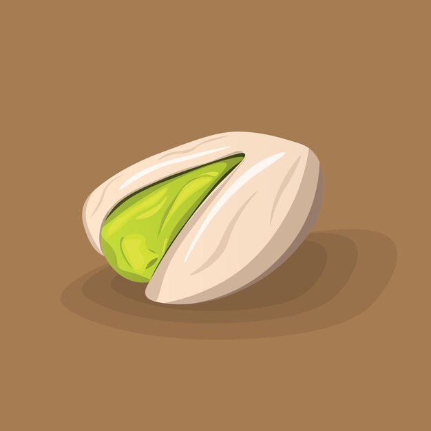 Vector pistachio nut flat cartoon vector illustration isolated on white