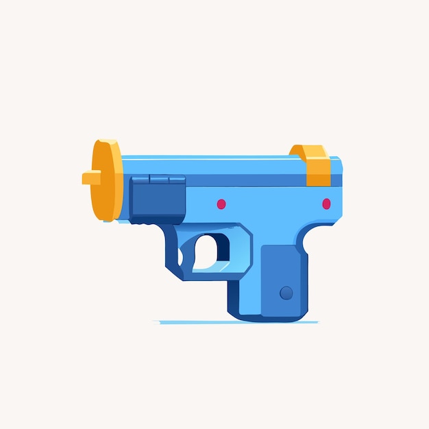 Pistol toy cartoon icon virtual item game prop simple style gun weapon illustration