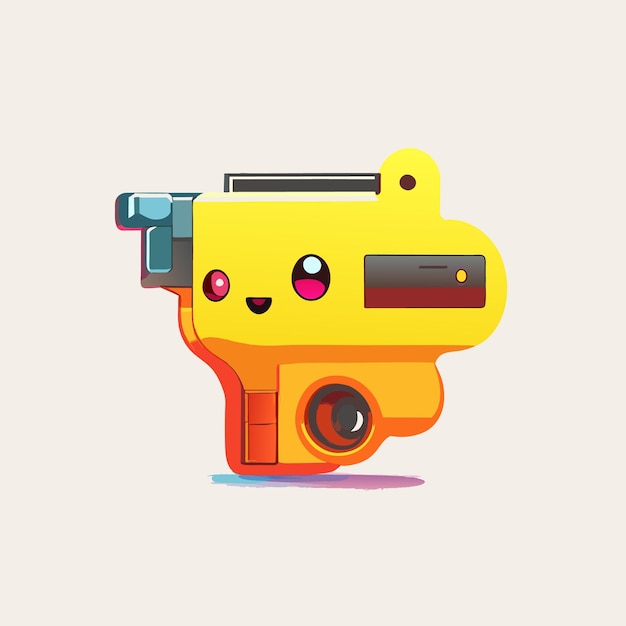 Pistol toy cartoon icon virtual item game prop simple style gun weapon illustration